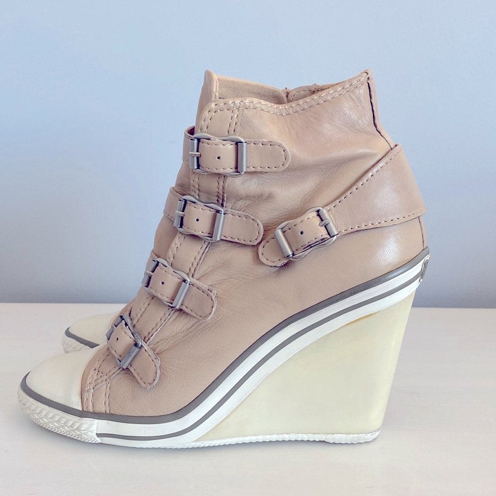 ASH Thelma leather Wedge platform Sneakers Size 37
